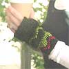 Retro Green Crochet Fingerless Gloves